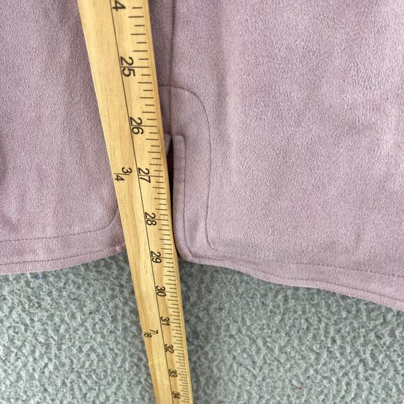 Soft Surroundings Top Womens Extra Large Purple Mauve Faux Suede V Neck Tunic - Picture 7 of 11